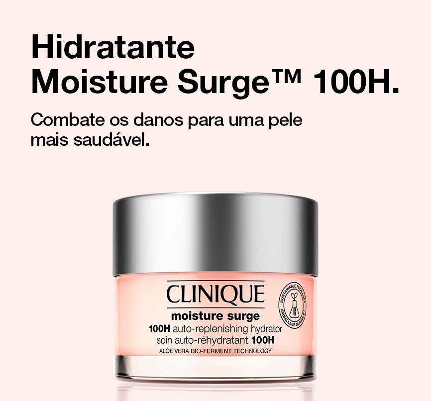 Moisture Surge™ 100H. Combata a desidratação com este rosa poderoso favorito. Agora enriquecido com Aloe Biofermentada + Complex
