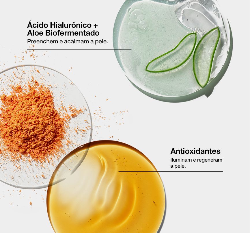 Nossa fórmula leve e em gel proporciona uma pele macia em 3 segundos