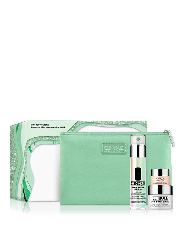Kit de Natal Tom de Pele Uniforme, 3 Favoritos de skincare para uma hidratação intensa e aparência radiante.